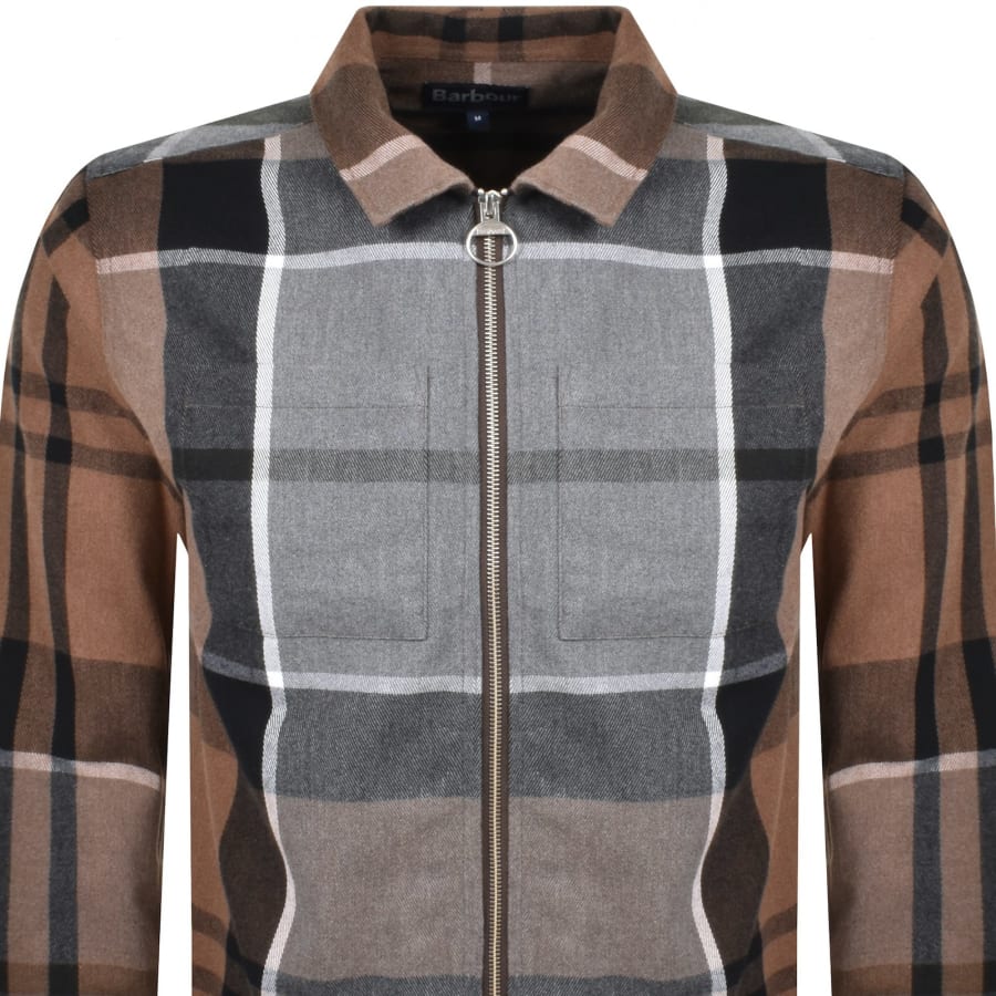 Barbour Lannich Tartan Overshirt Jacket Brown